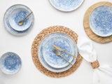 CreaTable, 21652, Uno Mykonos-serien, 12-delt servisesæt, porcelænstallerkensæt, tåler opvaskemaskine og mikroovn, fremstillet i Portugal