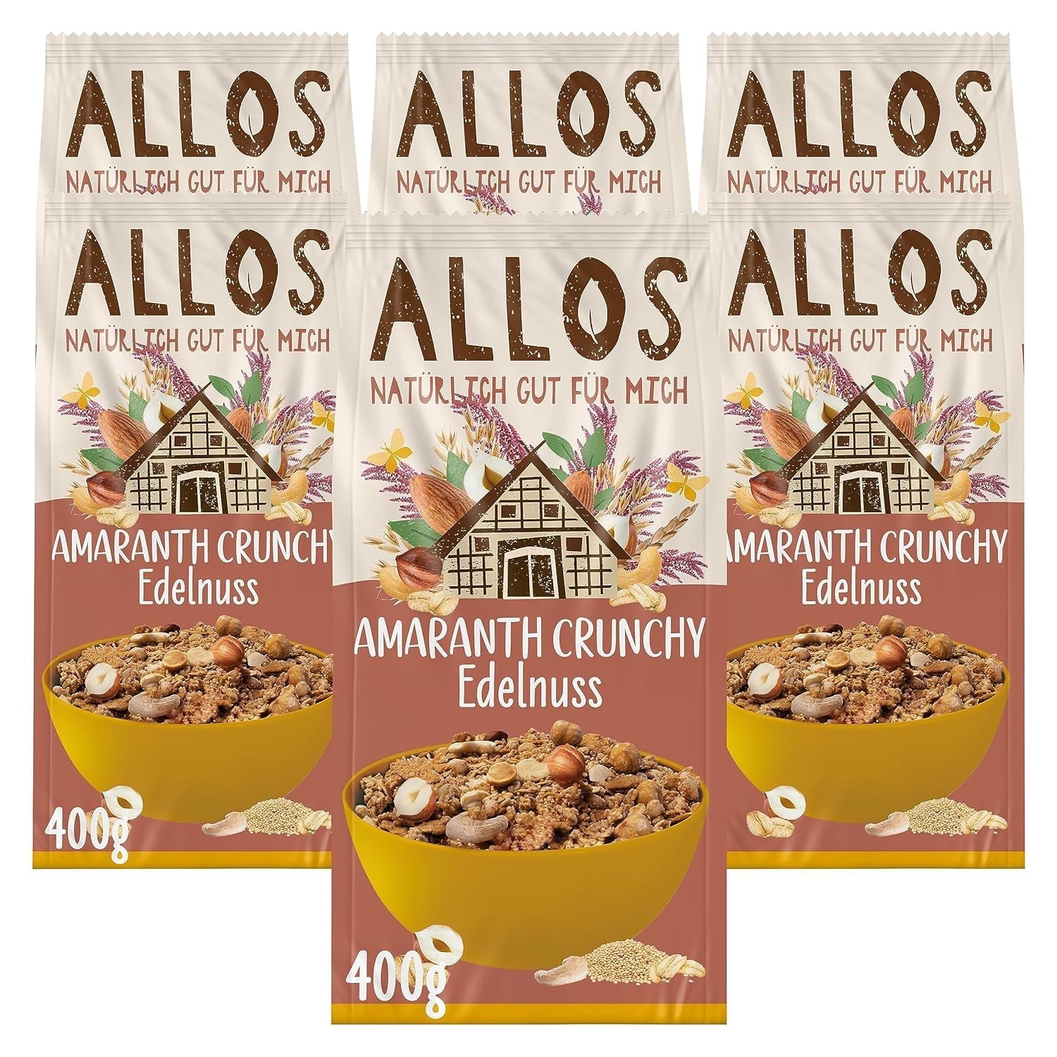 ALLOS Amaranth Crunchy Nobleuss | Økologisk müsli nøddehavre korn til den lille Cereals Naty Shop Standard titel