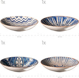 MÄSER 934017 Iberico Blue 4-personers middagssæt, 12 dele, maurisk stil, forskellige vintagedesigns i hvid og blå, keramik