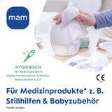 MAM hygiejnebind 3-pak (3 x 24 styk), rengøringsservietter til medicinsk udstyr og babytilbehør, antibakterielle og viruseffektive hygiejnebind