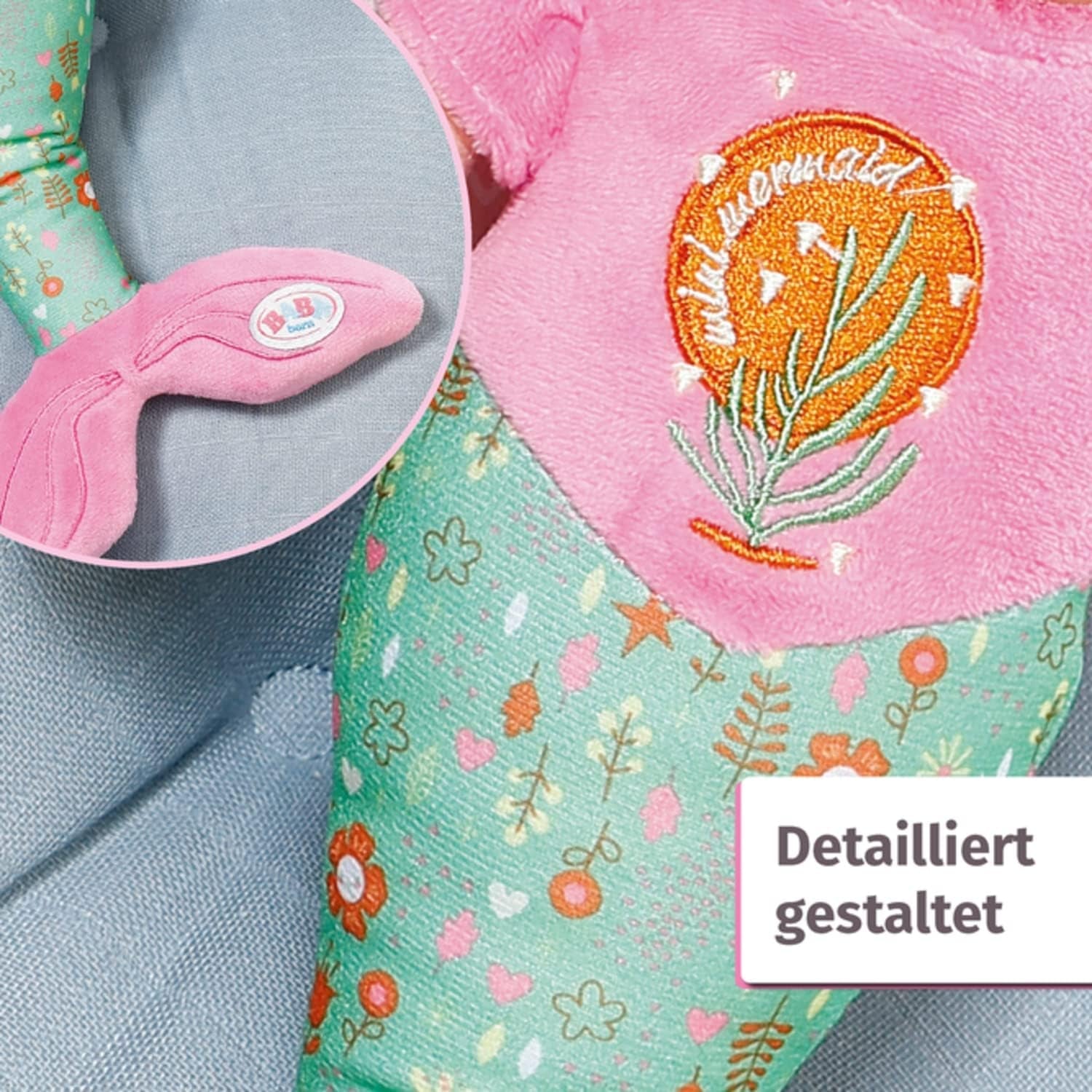 BABY born Mermaid til babyer, vaskbar blød dukke, havfruedukke med blødt vinylhoved, 33 cm høj, 832288 Zapf Creation