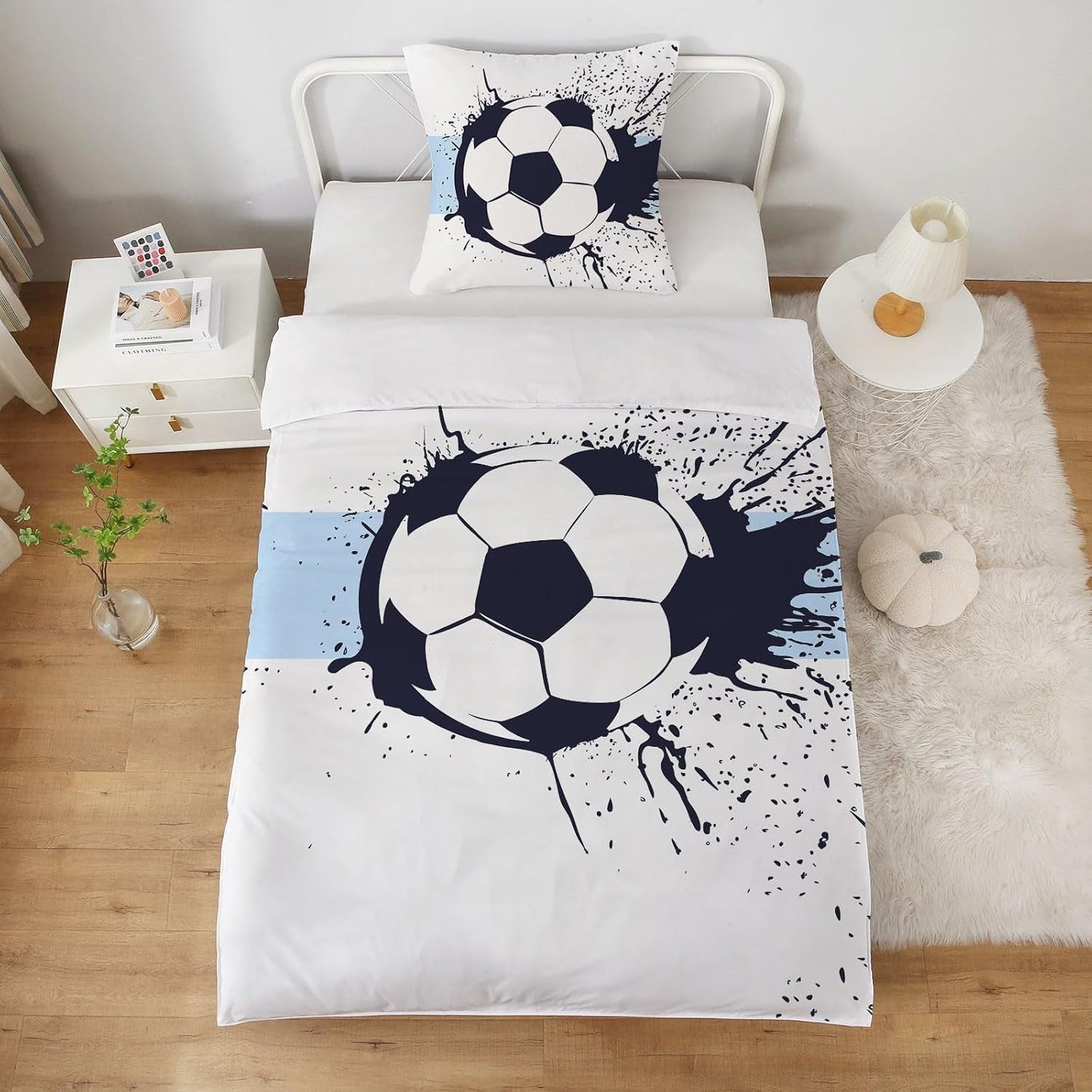 Sengetøj til drenge, fodbold, mikrofiber polyester Sengetøj - børn Naty Shop