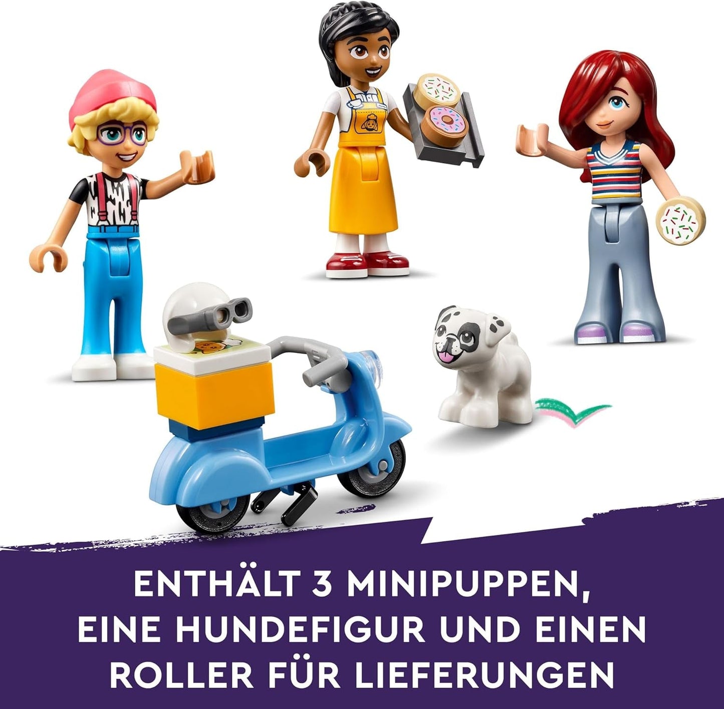LEGO Friends Heartlake City Café, legetøj til børn, legetøjsbageri, gaveidé til piger og drenge 6+, sæt med 3 legefigurer og hundefigur 42618 Byggesæt Besuche den LEGO-Store