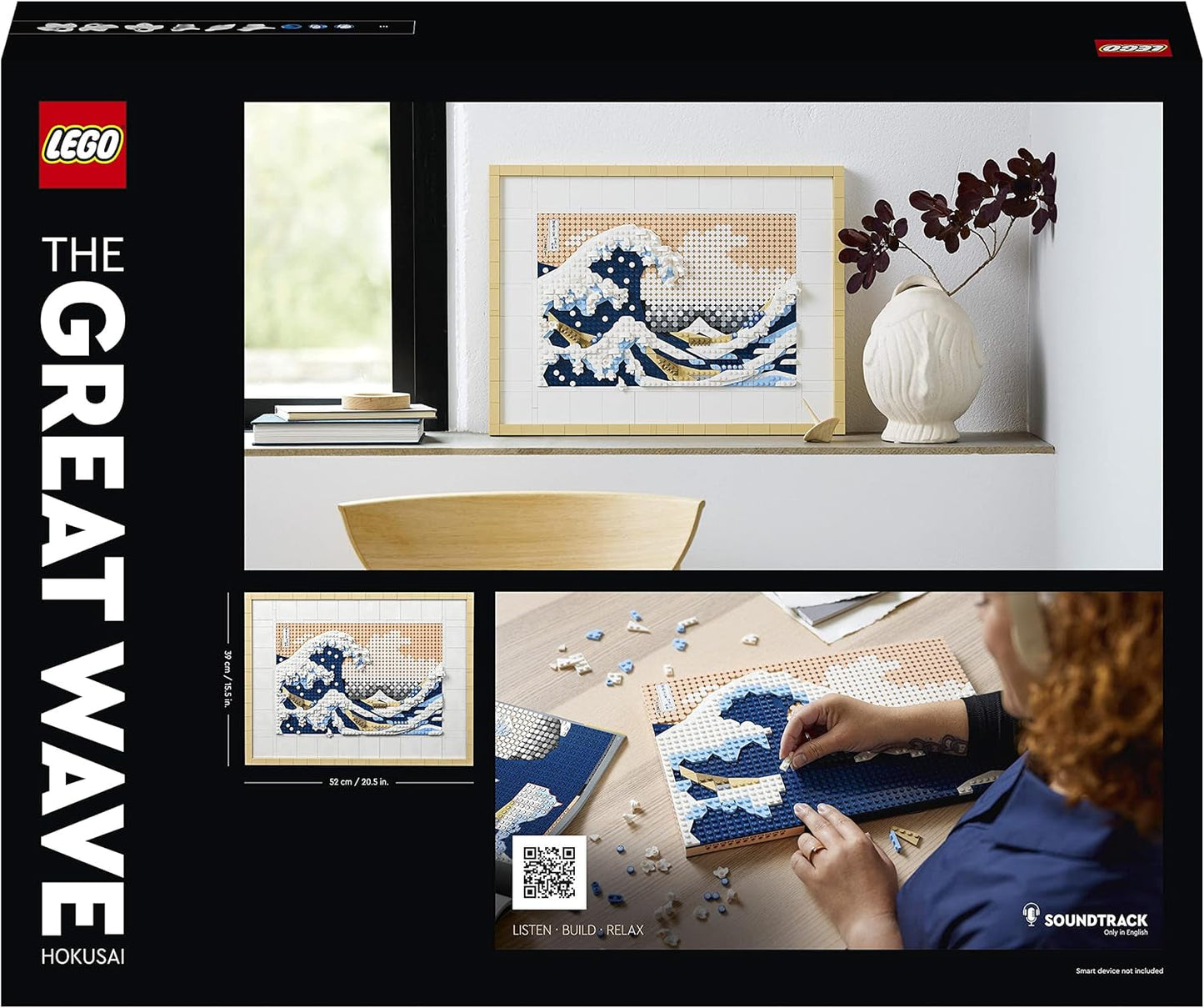 LEGO 31208 Art Hokusai - The Great Wave 3D japanske vægdekorationer Håndværkssæt Indrammet havlærred Voksenhobbyer DYI Hjemmekontordekorationer Byggesæt Besuche den LEGO-Store