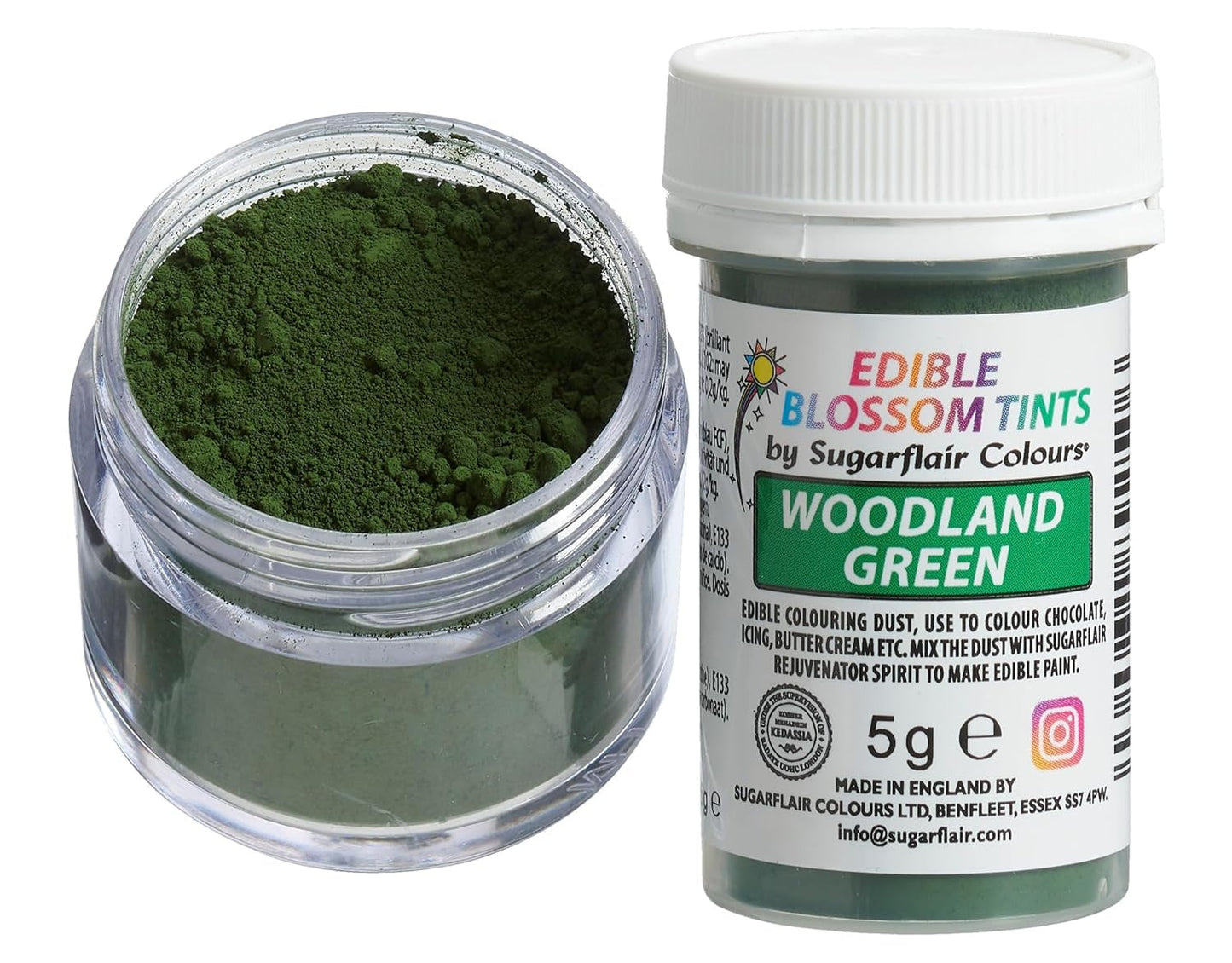 Sugarflair Blossom Tint Dust Forest Brown - Madfarvepulver til kagepynt, fondant, glasur, chokolade, smørcreme, macarons og mere - 5G