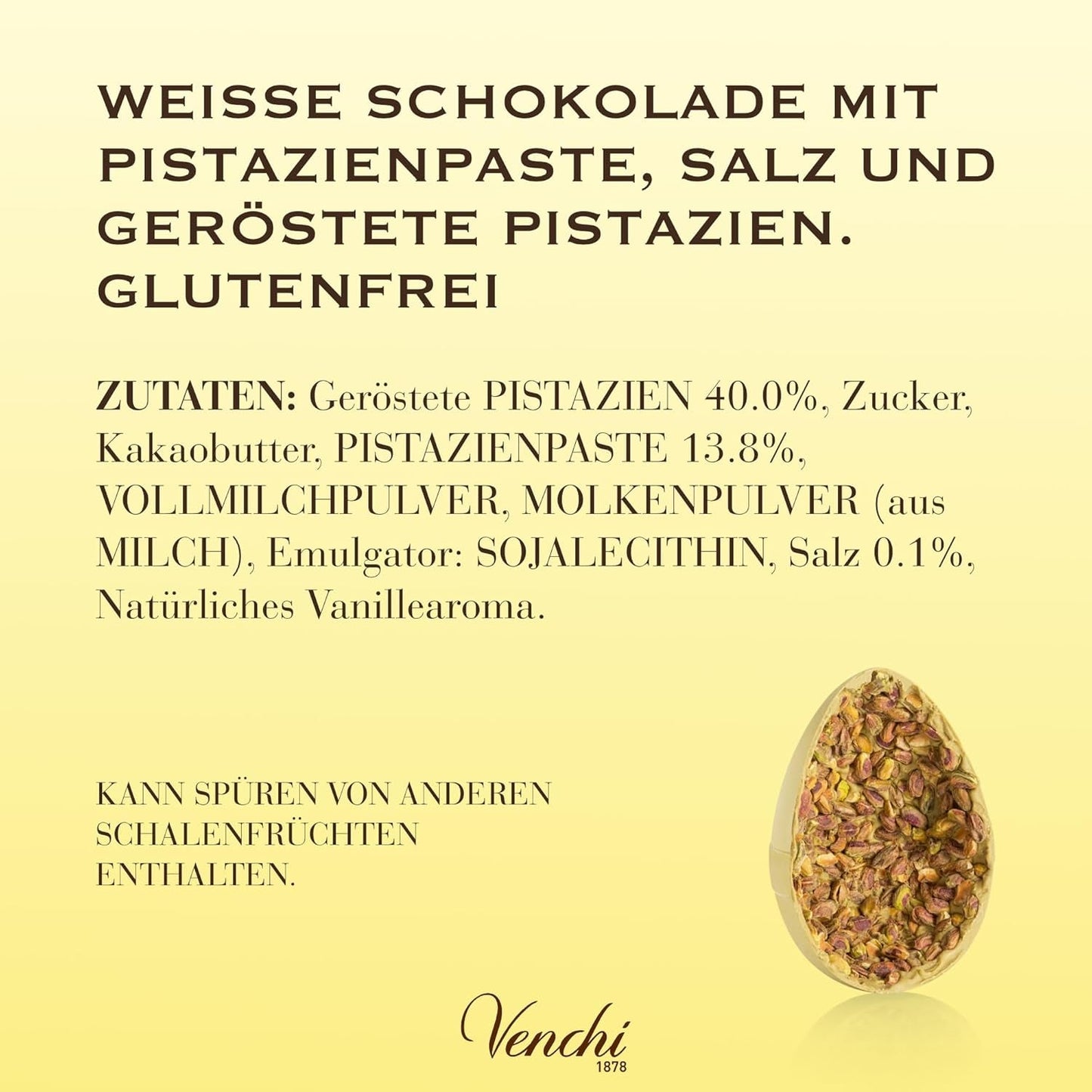 Venchi - Chokoladeæg, pistaciesmag, med hel pistacie, med overraskelse, glutenfri, 500g, påskekollektion, gaveidé