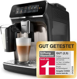 PHILIPS automatisk espressomaskine 3300-serien - 6 drinks, moderne farvetouchskærm, LatteGo mælketilberedningssystem, SilentBrew, 100% keramisk kværn, AquaClean-filter. Sort krom (EP3347/90)
