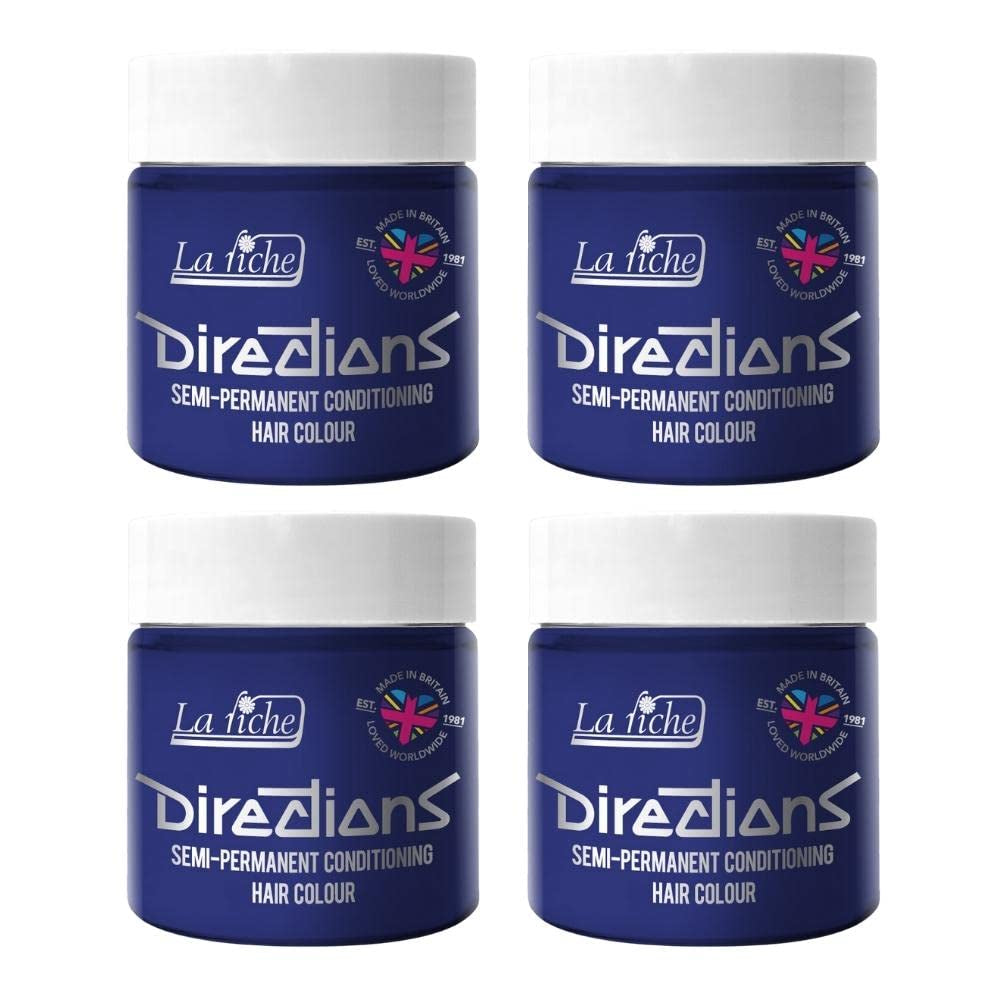 Vejledning semi-permanent hårfarve 100 ml æske 4 pakke (Pillarbox Red) Naty Shop Neon blå hårfarve 100 Ml (pakke med 4)