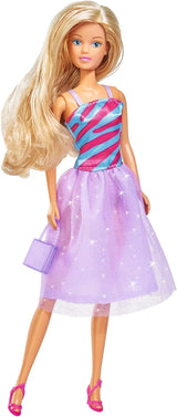 Simba 105733092 - Steffi Love Fashion Deluxe aftenkjoledukke med otte ekstra kjoler og matchende tilbehør, 23 stykker, 29 cm, 3+