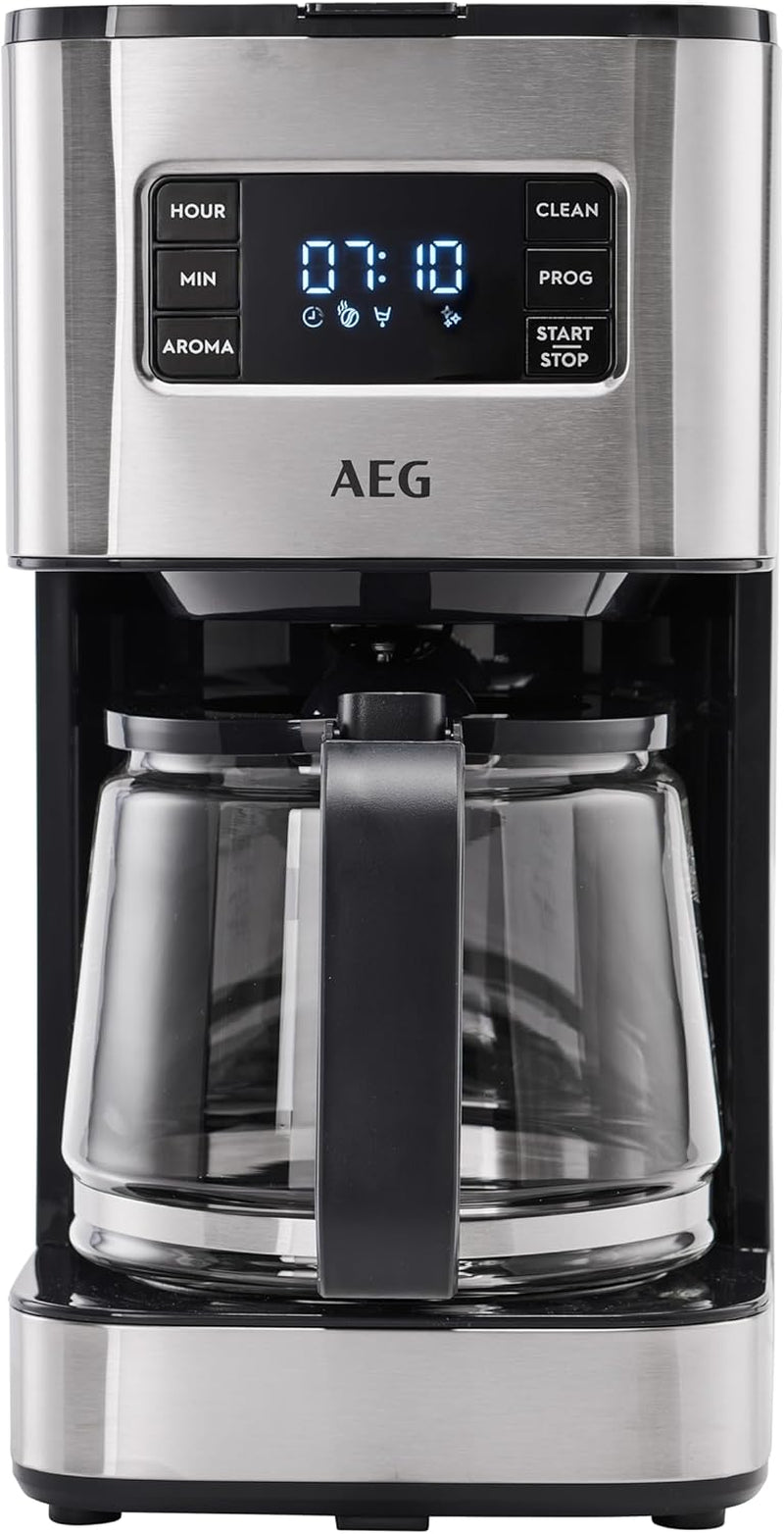 AEG Deli 5 espressomaskine, 1,5 l, programmerbar timer, holde varm funktion, sikkerhedsstop, vandstandsindikator, optimal dosering, anti-dryp funktion, rustfrit stål, CM5-1-6ST