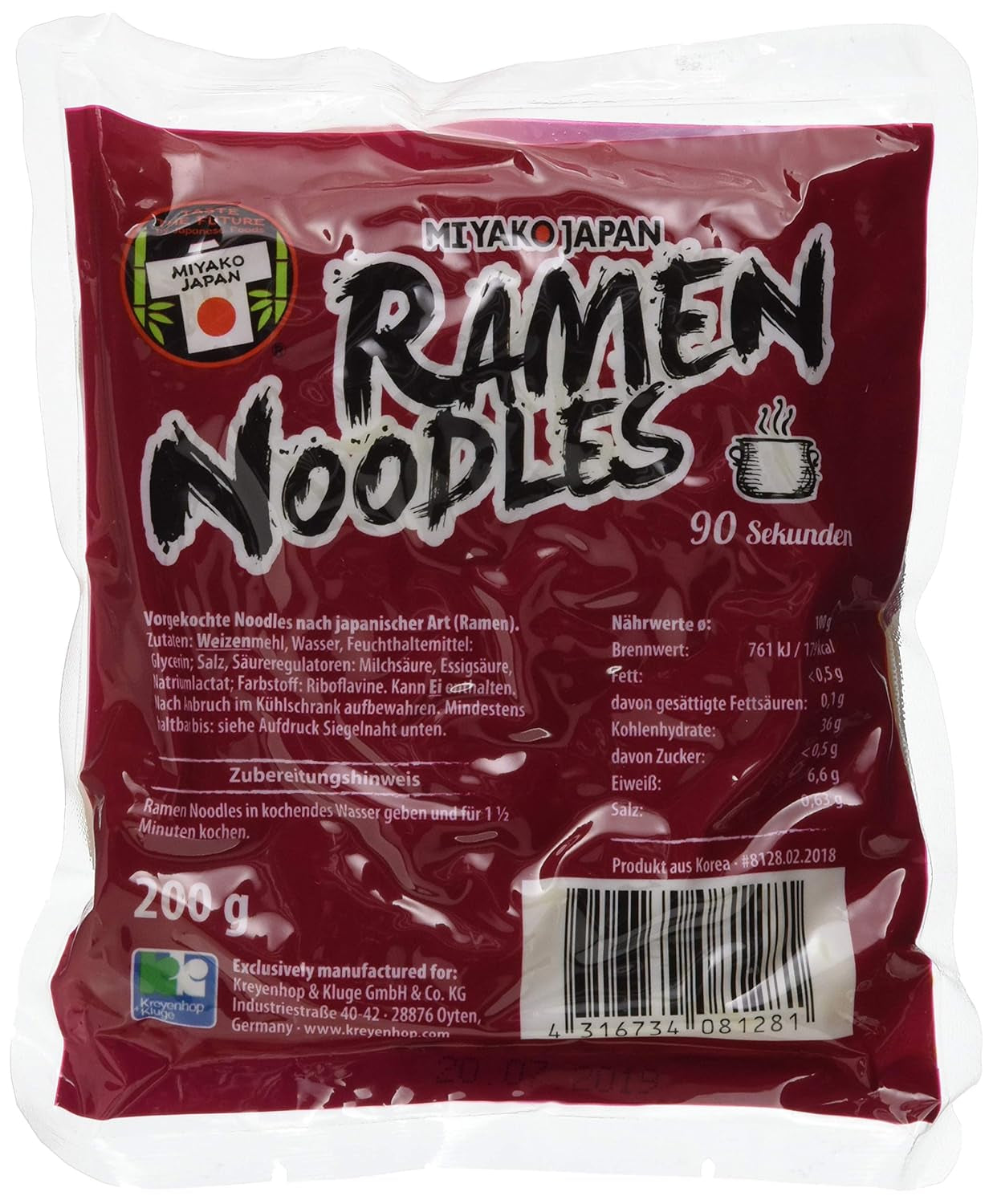 Miyako japansk stil Ramen nudler 12 pakke (12 x 200 g)