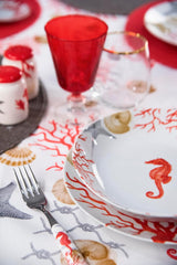 Excelsa Coral bordservice, 18 dele, porcelæn, rød