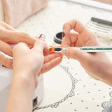 6 Stück Nagel Pinsel Set, Doppel-Ende Nageldesign Pinsel, Acryl Nail Art Pinsel Sæt Nail Art Liner Pinsel Dotting Tool Für DIY Nail Art Design (Mit 1 Schwammbürste)