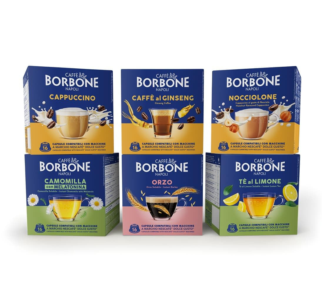 Caffè Borbone Café au Lait - 64 Kapseln - Løsliches Pulvergetränk mit Milchpulver und Instantkaffee - Kompatibel med Kaffeemaschinen der Marke Nescafè®* Dolce Gusto®*