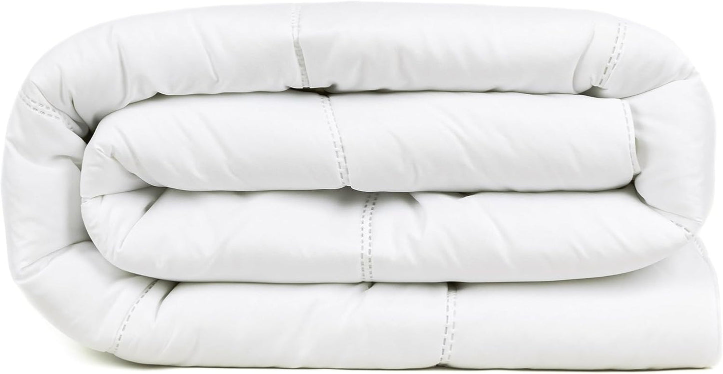 Dyne TRAMAS+ 200 Gr/M² til senge lavet af silikoniserede hule fibre - 150X220 Cm - Oeko Tex certificeret - Hvid, blød, varm, minimalistisk - Seng 90 Cm Dyner og dyner Naty Shop 180X220 Cm