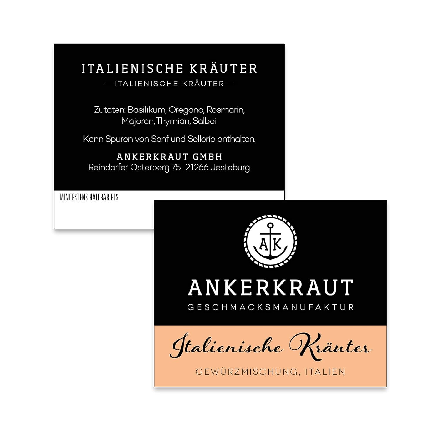 Ankerkraut Italienische Kräuter, Mediterranes Universalgewürz für Pasta, Pizza og Salade, 25 g im Korkenglas