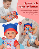 BABY Born Jonas - babydukke 43 cm - 10 funktioner inklusive tilbehør og madras - Fungerer fuldt ud uden batterier - Velegnet til børn fra 3 år og derover
