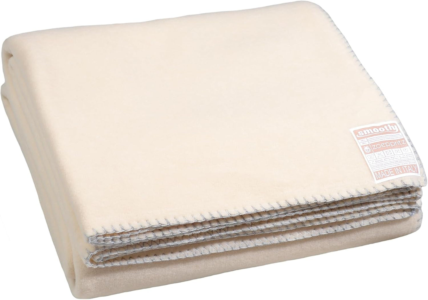 Zoepritz siden 1828 Glat fleece-tæppe - Fluffy komfortabelt polar fleece-tæppe - Vegansk - 140X190Cm - 010 Off-White, 010 Offwhite Zoepritz Since 1828 020 Cream 140X190Cm