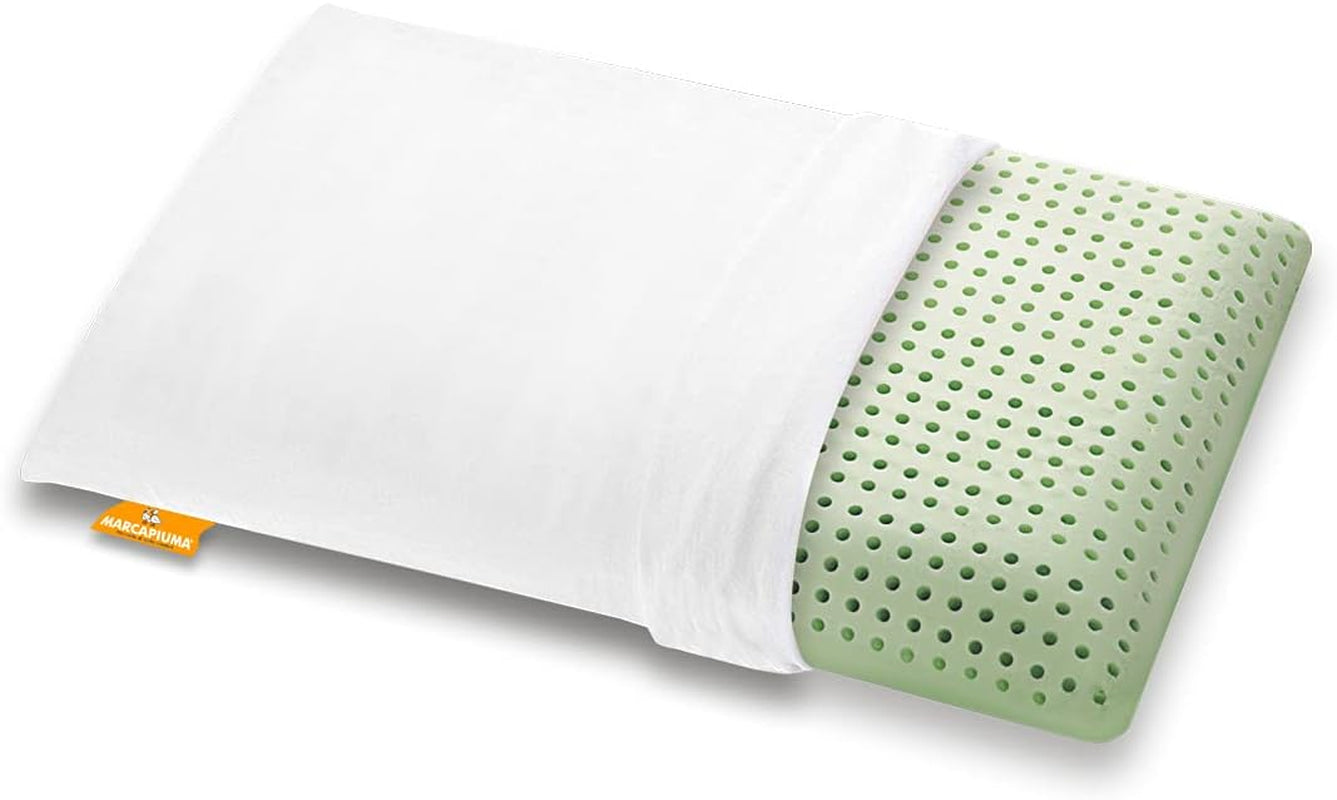 Marcapiuma memory foam pude, grøn, naturlig, med urter, 2 stk Standard puder Naty Shop