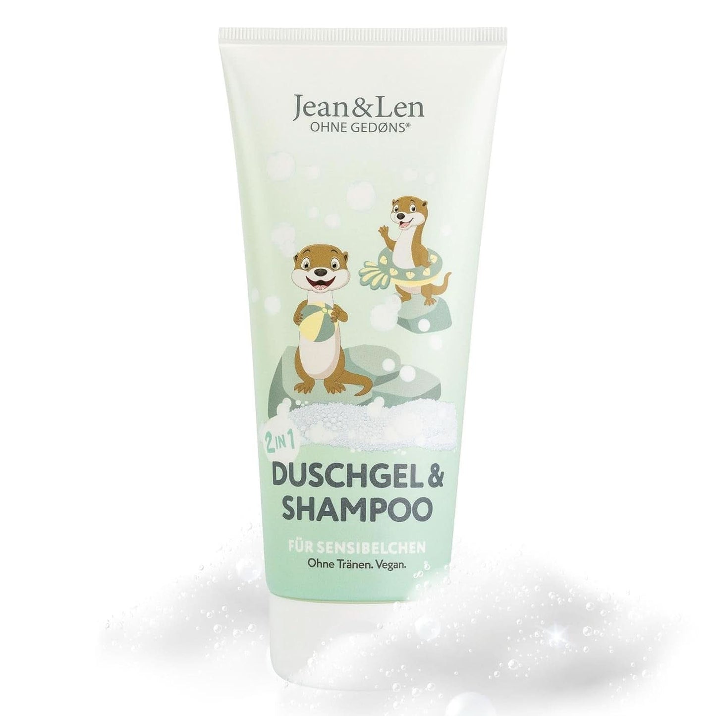 Jean & Len 2 i 1, Shower gel og shampoo til sensitive børn, 200 ml Brusebad og bad Naty Shop