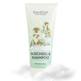 Jean & Len 2 i 1, Shower gel og shampoo til sensitive børn, 200 ml Brusebad og bad Naty Shop