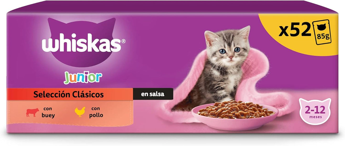 Whiskas Junior Classic våd kattefoder, 13 x 4 x 85 g