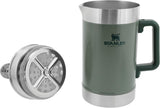 STANLEY Classic Stay Hot Coffee Press 1,4L Hammertone Green - Holder kaffen varm i 4 timer - Minimalt bundfald - Integreret kaffepresse i rustfrit stål - BPA fri - Tåler opvaskemaskine