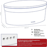 Kela brødkasse med ventilationshuller, keramisk brødkasse, SALENA, brødskål, hvid, 36,5 x 23,5 x 14 cm Madkasser Naty Shop
