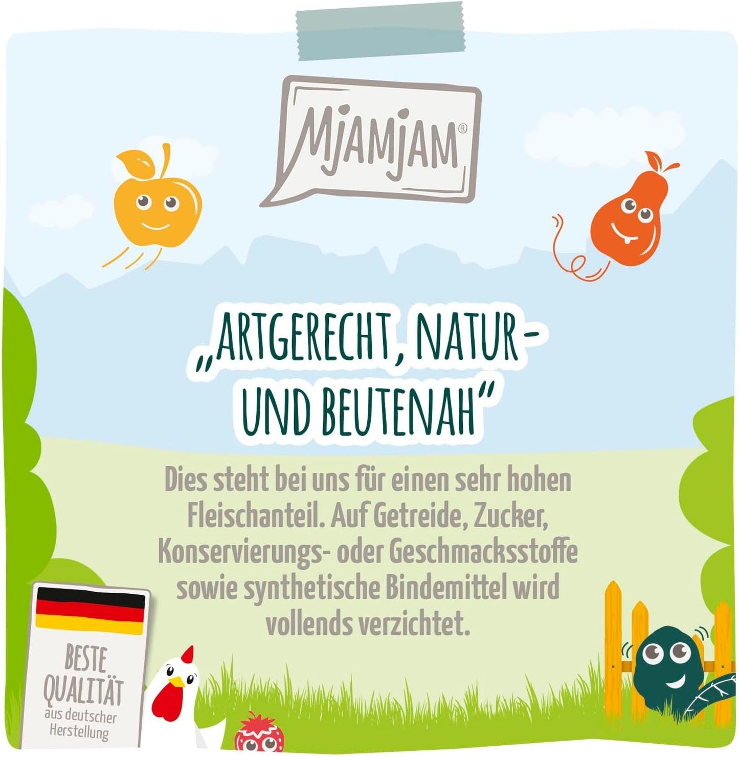 MjAMjAM - Premium Nassfutter für Katzen - Chicks & Friends Box, 9er Pack (9 x 300 g), getreidefrei mit extra Fleisch