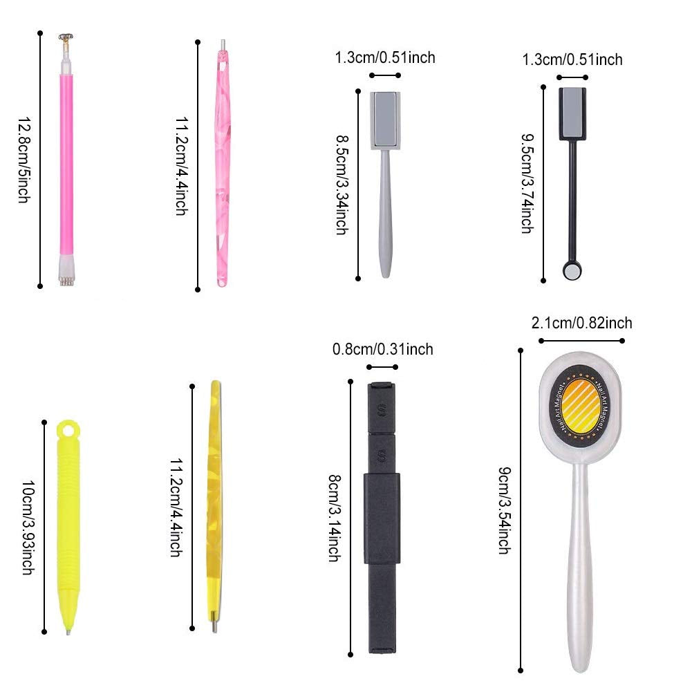 Nail Art Werkzeug Magnetstift, 10 Stück Nagel Magnet Stick Tool Set, Nagel Magnet Stift Og Starker Magnet Lager Punktierungsstifte Für DIY 3D Magnetics Katzenauge UV Gel Polnisch Nagel Kunst