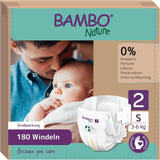 Bambo Nature Babybleer, Størrelse 1 (2-4 kg), 132 Count Månedsæske | Premium bleer med forbedret lækagebeskyttelse | Ultimativ komfort og frihed for nyfødte | Dermatologisk testede bleer