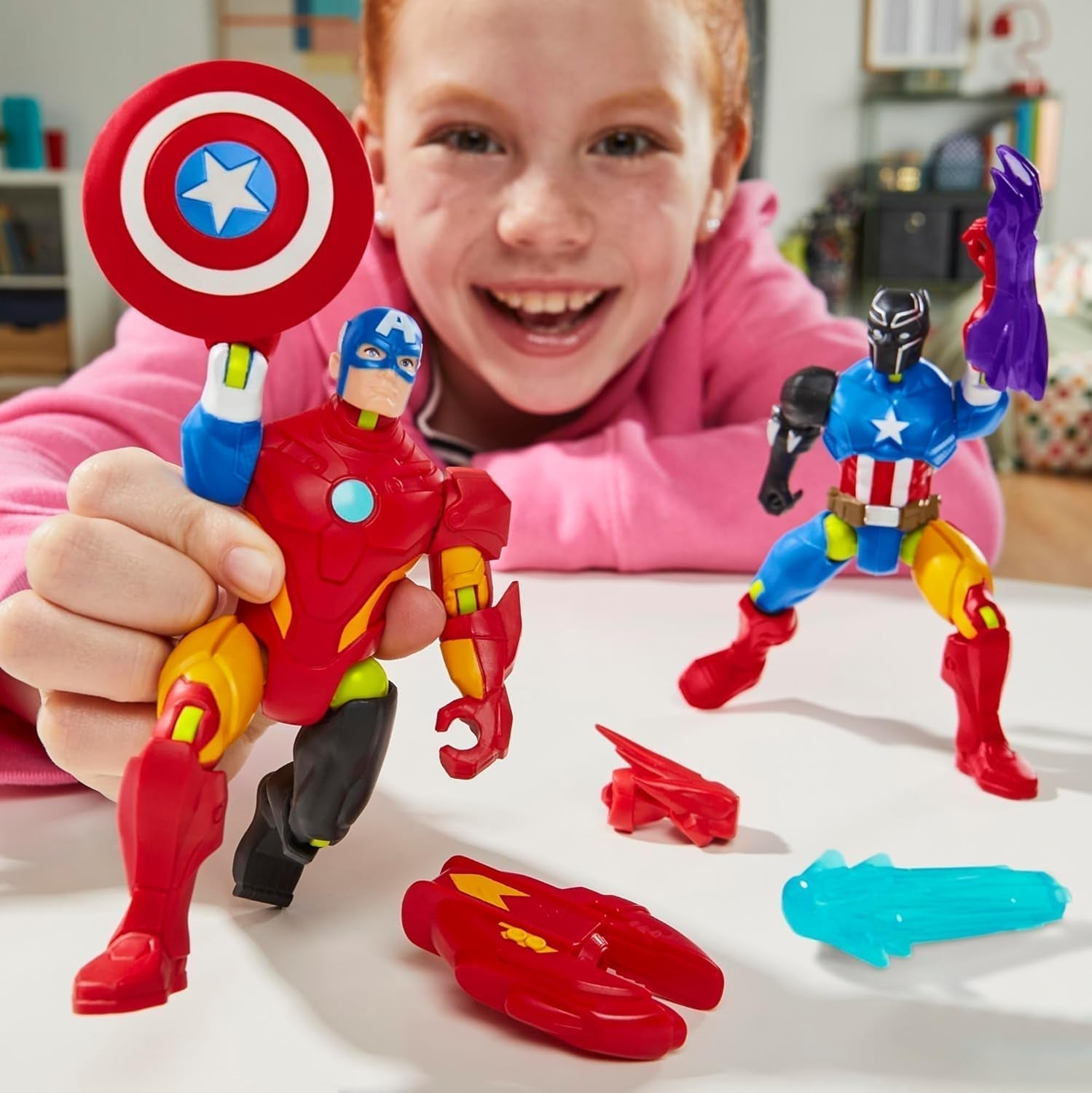 Mixmashers Marvel Captain America Avengers Mix-og-match actionfigurer og tilbehør Actionfigurer Naty Shop