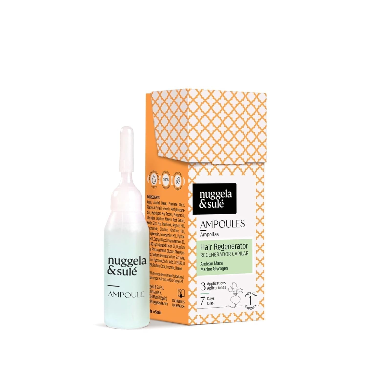Nuggela & Sulé hårbalsamampuller, 1 uges behandling, 10 ml Nuggela hårpleje Standard titel