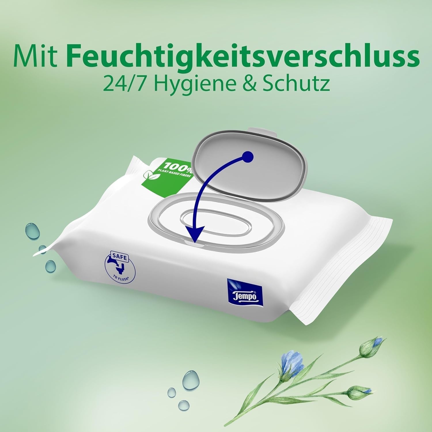 Tempo "Gentle & Caring" toiletservietter - Megapack - 16 pakker á 42 servietter - Duo Packs - med naturlig kamille - toiletpapir, dermatologisk testet og neutral til hudens Ph.