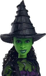 Mattel Wicked Elphaba modedukke og tilbehør med grøn hud, sort flettet hår, forskellige mulige positurer og udvidelig boldkjole, HXT62, [Multicolor] Naty Shop Dolls