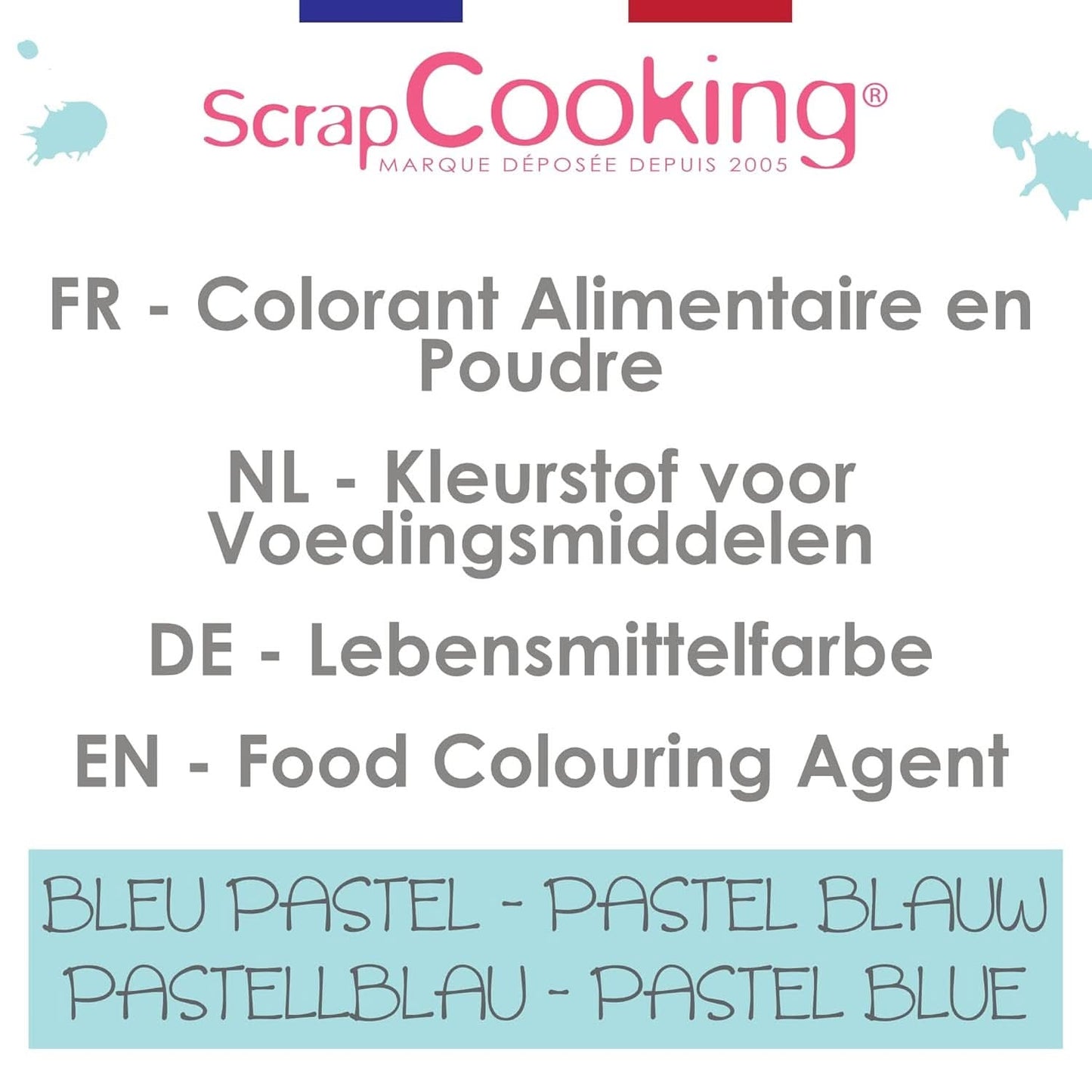 Scrapcooking, pulvermadfarve, pastelblå, 5 gram Naty Shop