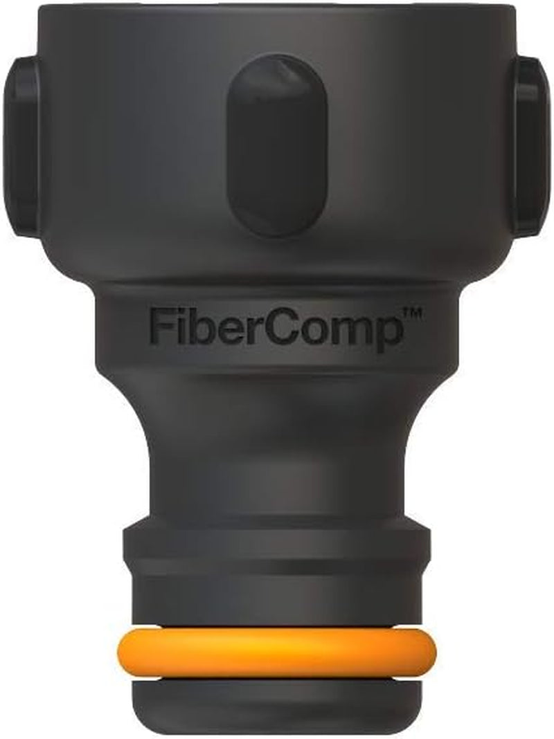 Fiskars vandhaneforbindelse, til vandhaner, Ø 21mm (G 1/2"), FiberComp, Universal størrelse, 10g, sort/orange, 1027053