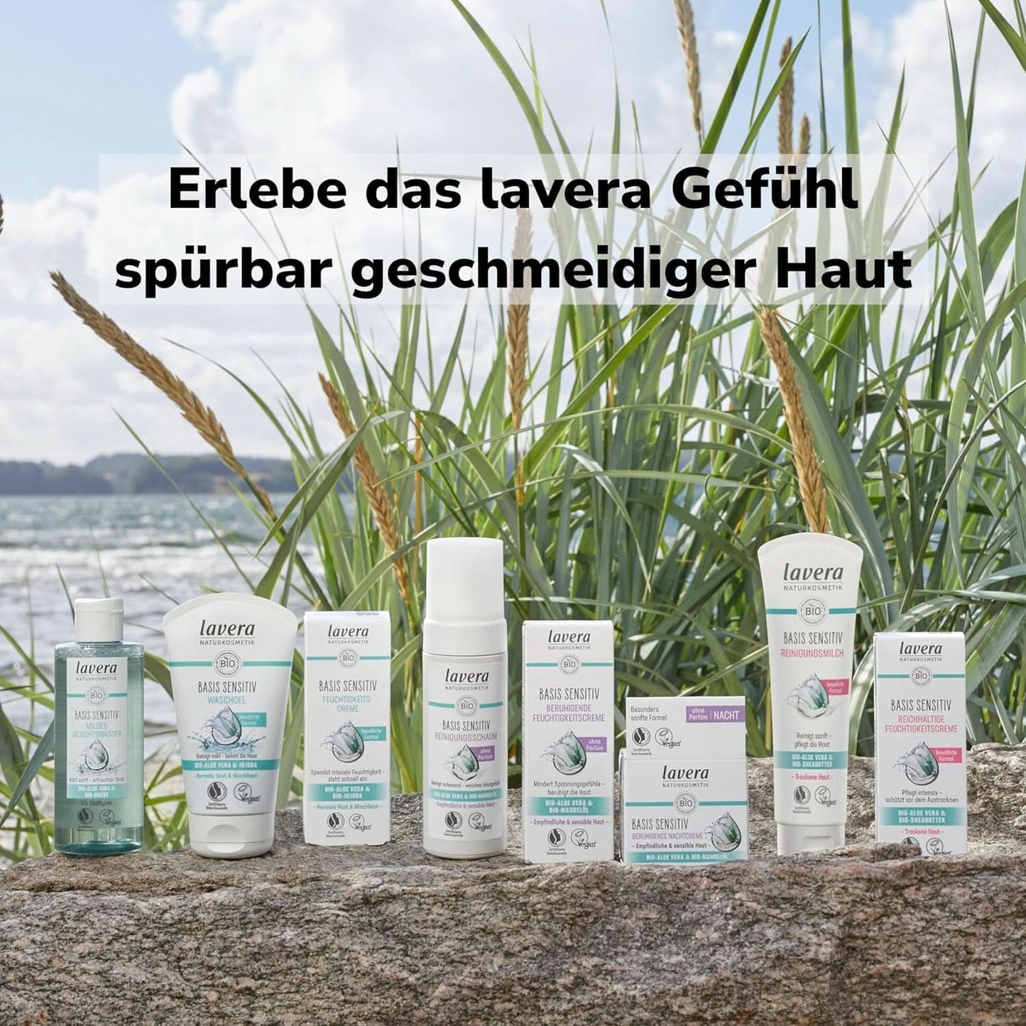 Lavera Basis Sensitiv, intensiv pleje til tør hud med Aloe Vera og mandelolie, 150 ml Naty Shop