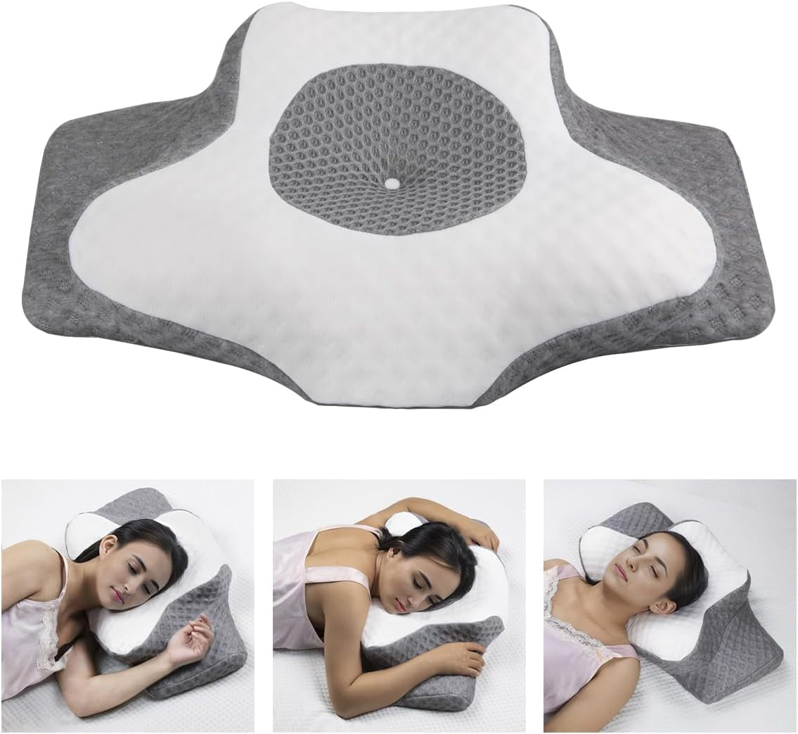 Topmener Memory Foam Ortopædisk Pude, Justerbar Nakkepude, Sommerfugl Ergonomisk Ortopædisk Pude til Nakkestøtte under Søvn, Sovepude til Ryg og Mave Sovende Cervikale Ortopædiske Puder Naty Shop Standardtitel