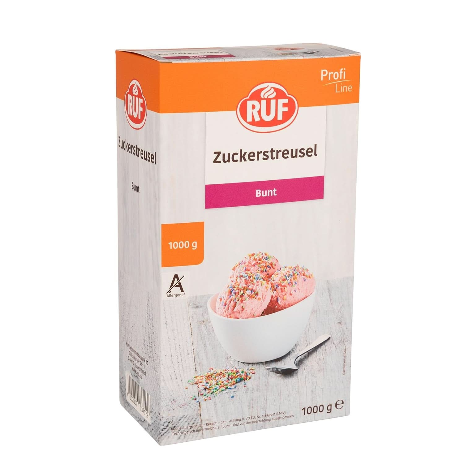 RUF Drys af farvet sukker i regnbuefarver, 1 kg Drys Naty Shop Multicolor slik