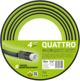 Cellfast QUATTRO Haveslange, Holdbar, Let, 4-lags, UV-bestandig, Trådslange, Krydsfletning, 20 Bar, 1/2" 15m, 10-064