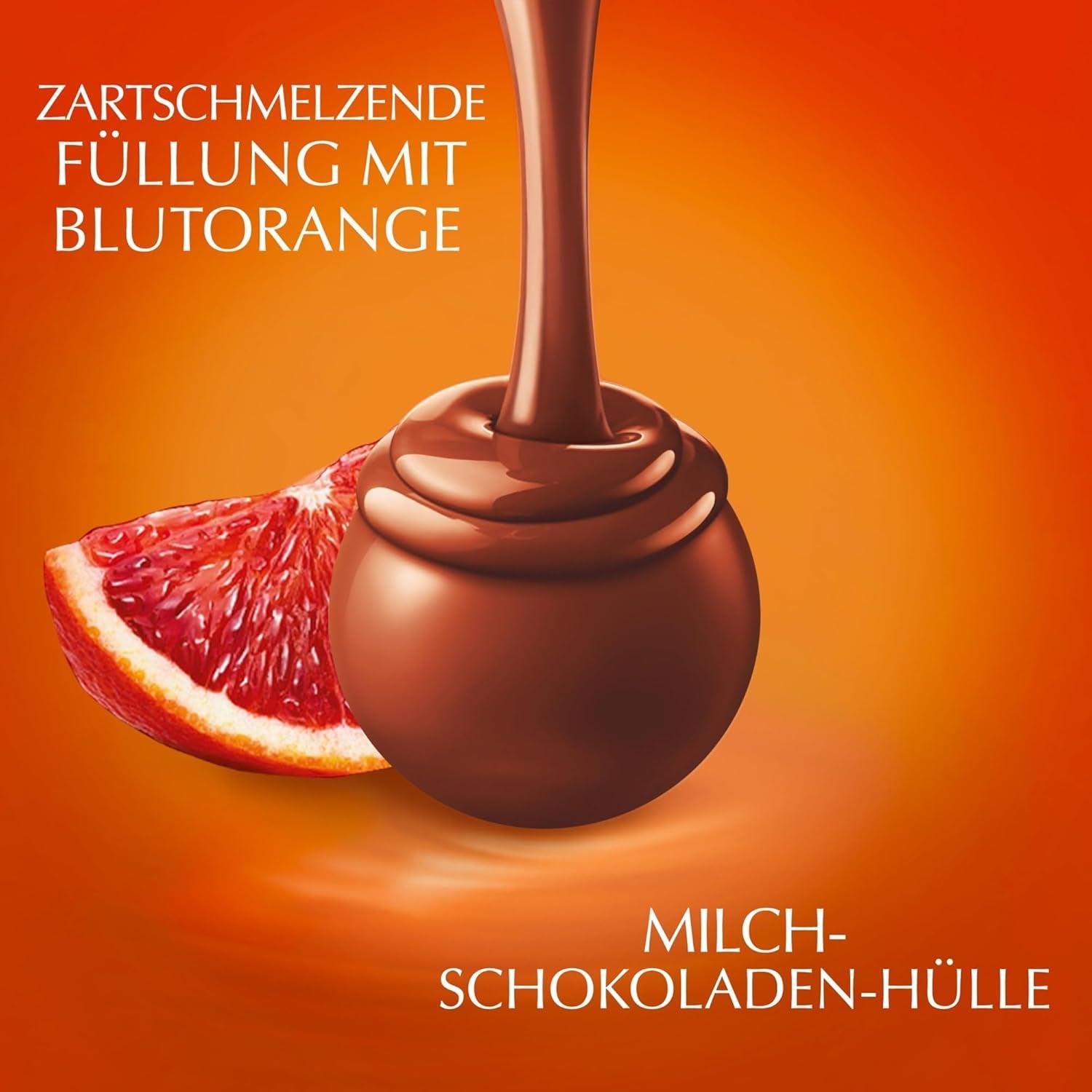 Lindt LINDOR Rød Orange Chokoladekugler | 1 kg genlukkelig pose | ca. 80 chokoladebolsjer med smelte-i-mund-fyld | Bulkpakke, chokoladegave