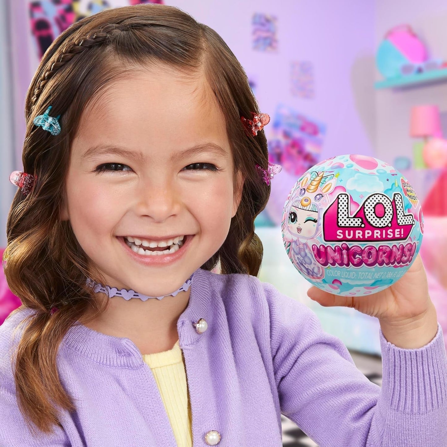 LOL overraskelse! Unicorns Tots - Inkluderer 1 dukke med klar krop og lavalampeeffekt, pansret emballage, 8 samledukker med 2 farverige blandinger, til alderen 4 og opefter