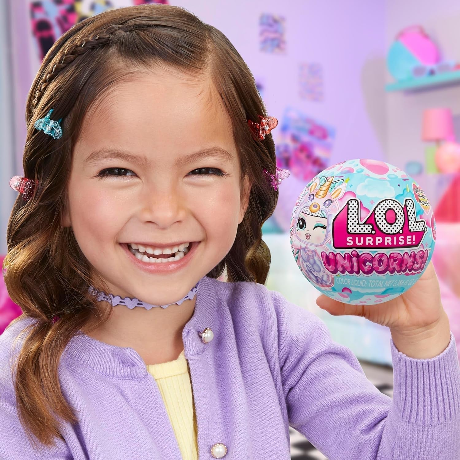 LOL overraskelse! Unicorns Tots - Inkluderer 1 dukke med klar krop og lavalampeeffekt, pansret emballage, 8 samledukker med 2 farverige blandinger, til alderen 4 og opefter