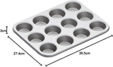 Kitchencraft muffins bageplade, non-stick låg, rummer 12 muffins, 35 cm X 27 cm bradepander & bakker Naty Shop
