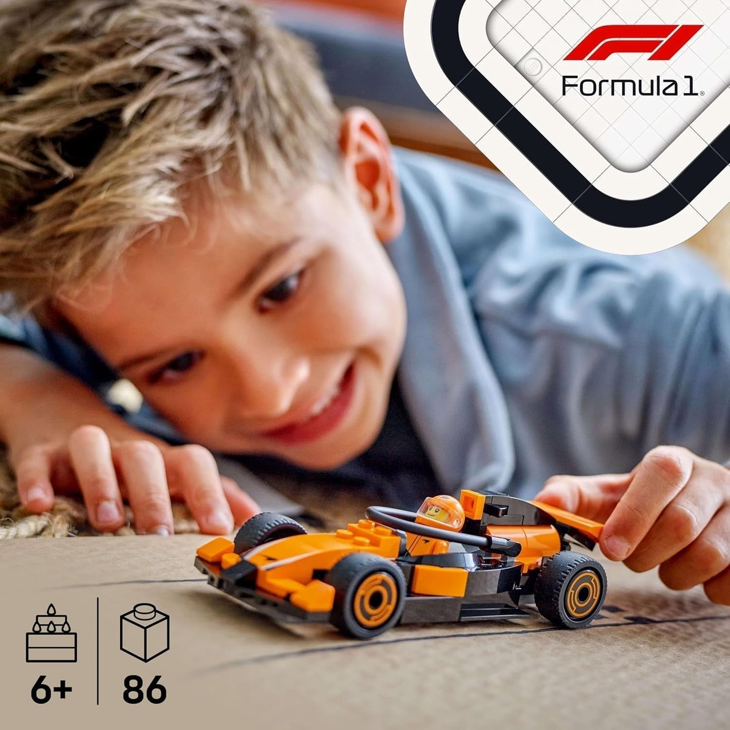 LEGO City F1 Racer med Mclaren racerbil - Formel 1 legetøjsmodel med racerbil og minifigur - lille gave til drenge og piger fra 6 år eller motorsportsfans 60442 Byggesæt Besuche den LEGO-Store