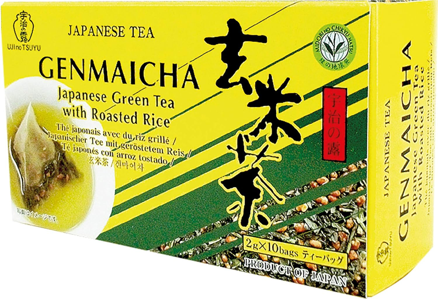 Grøn te med rundristede ris, Genmaicha (1 x 20 g - 10 poser á 2 g hver)