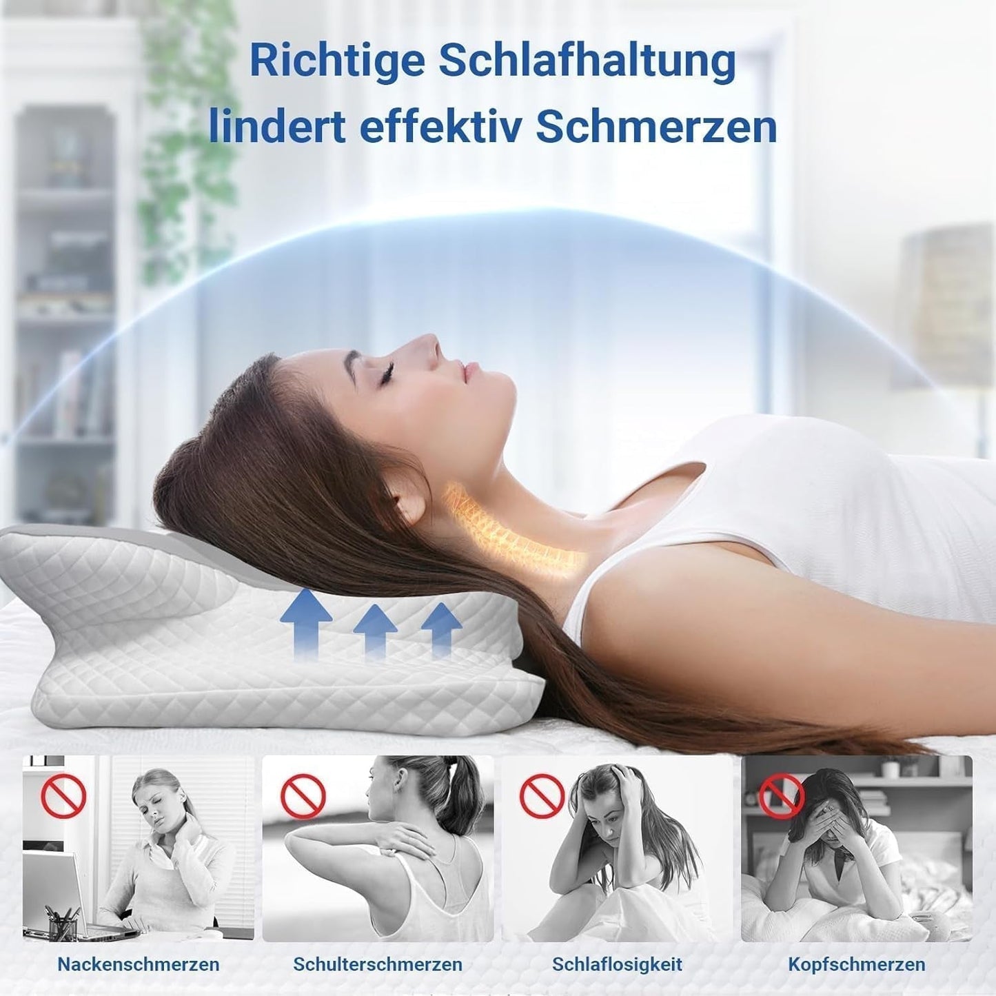 Hothands Memory Foam Pude Ergonomisk Ortopædisk Pude Side Ryg Mavesmerter Lindring Pude Forbedre søvnkvaliteten 62X41X13/11Cm Cervikal Ortopædiske Puder Naty Shop