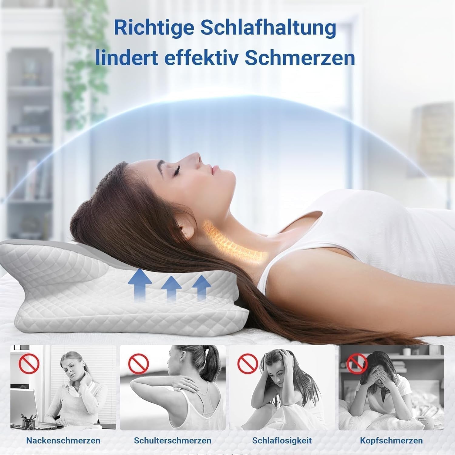 Hothands Memory Foam Pude Ergonomisk Ortopædisk Pude Side Ryg Mavesmerter Lindring Pude Forbedre søvnkvaliteten 62X41X13/11Cm Cervikal Ortopædiske Puder Naty Shop