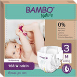 Bambo Nature Babybleer, Størrelse 1 (2-4 kg), 132 Count Månedsæske | Premium bleer med forbedret lækagebeskyttelse | Ultimativ komfort og frihed for nyfødte | Dermatologisk testede bleer